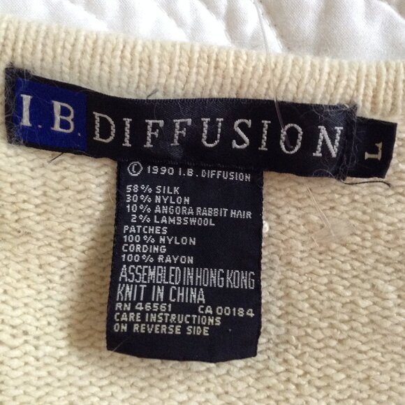 VTG IB Diffusion "L" Silk, Angora, Lambswool; Embellished; Eclectic Grandmother - Picture 4 of 5